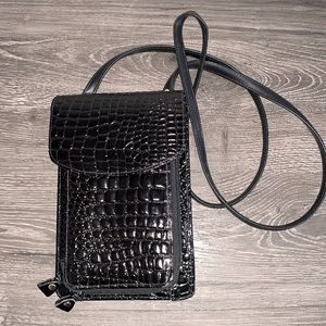 Vintage Leather Snakeskin Crossbody Bag